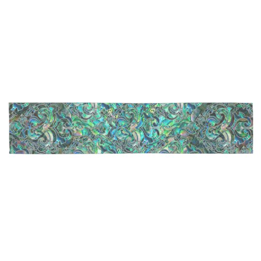 Chemin De Table Court Ormeau et argent orientaux persans de motif (Horizontal)