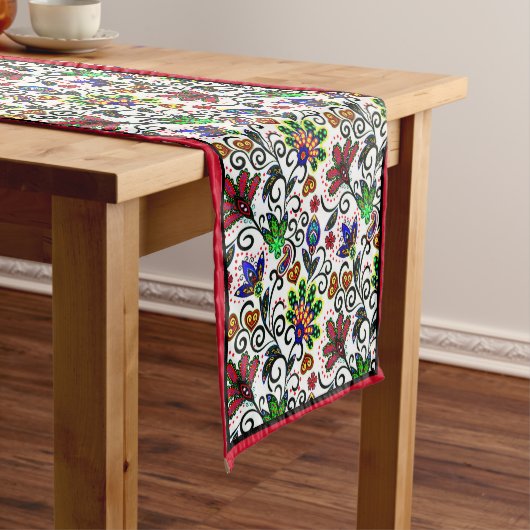 Chemin De Table Court Ornate floral short table runner (In Situ)