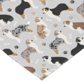 Chemin De Table Court Os et pattes des bergers australiens (Coin)