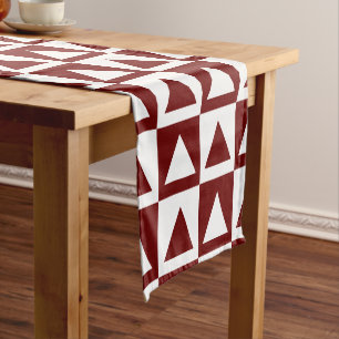 Chemin De Table Court Oxblood&White Triangle sur la conception des chèqu