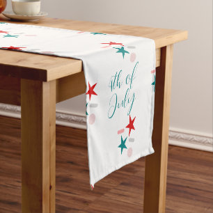 Chemin De Table Court Paillettes et Étoiles Quatre Juillet Patriotique