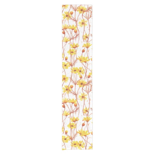 Chemin De Table Court Painted Yellow Daisies (Devant)