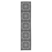 Chemin De Table Court Paisley Bandana Boho noir et blanc  (Devant)
