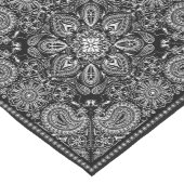 Chemin De Table Court Paisley Bandana Boho noir et blanc  (Coin)
