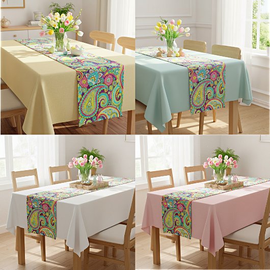 Chemin De Table Court paisley de printemps