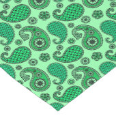 Chemin De Table Court Paisley motif, jade et vert menthe (Coin)