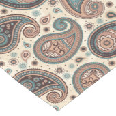 Chemin De Table Court Paisley motif marron turquoise beige (Coin)
