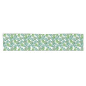 Chemin De Table Court Palm vert moderne Feuille Motif  (Horizontal)