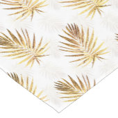 Chemin De Table Court Palme d'or blanc tropical Feuille (Coin)