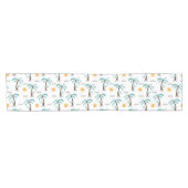 Chemin De Table Court Palmier Tropical Soleil Turquoise Cyan  (Horizontal)