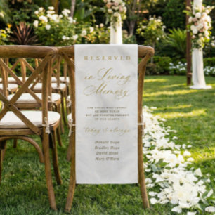Chemin De Table Court Panneau de chaise de mariage en or en mémoire avec