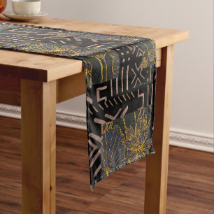 Chemin De Table Court Papier à boue africain contemporain