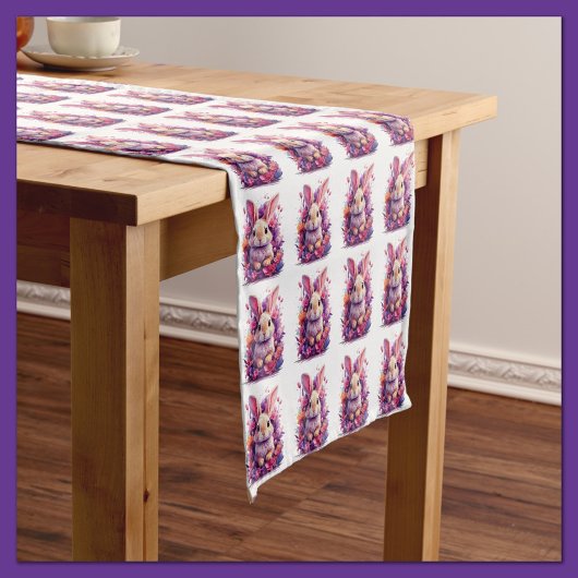 Chemin De Table Court Papier de papier à envelopper de lapin de Pâques -