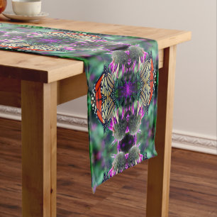 Chemin De Table Court Papillon Monarque Sur Fleur Nature Abstraite