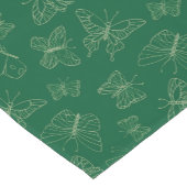 Chemin De Table Court Papillon vert foncé imprimé, inspiré par la nature (Coin)