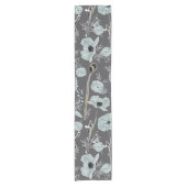 Chemin De Table Court Papillons Blue Grey Aquarelle de Charbon (Devant)