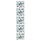 Chemin De Table Court Papillons Whimsical Elegant Aqua (Devant)
