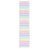 Chemin De Table Court Pâques Printemps Pastel Rainbow Stripes (Devant)