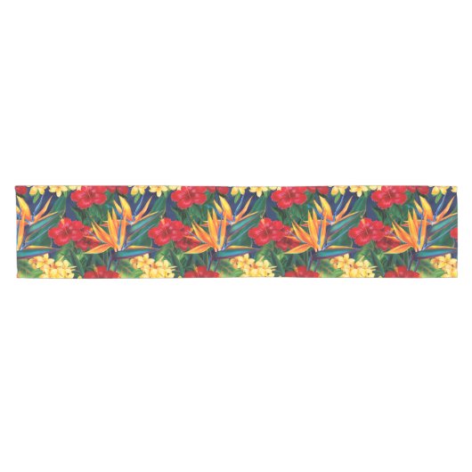 Chemin De Table Court Paradis tropical Floral hawaïen (Horizontal)