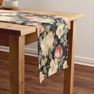 Chemin De Table Court Parchemins de style victorien rose