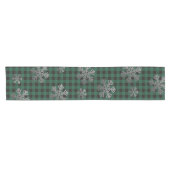 Chemin De Table Court Parties scintillant d'argent de Buffalo vert (Horizontal)