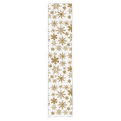 Chemin De Table Court Parties scintillant d'or Snowflakes Motif de Noël (Devant)