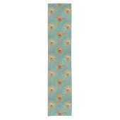Chemin De Table Court Parties scintillant Peacock Feathers Motif (Devant)
