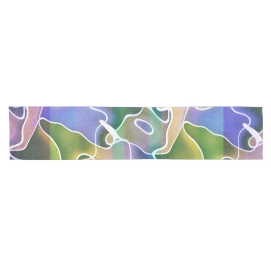 Chemin De Table Court Pastel Abstrait Stripes Runner Table (Horizontal)