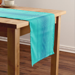 Chemin De Table Court Pastel Abstrait Turquoise Bleu Bleu Grandes Têtes