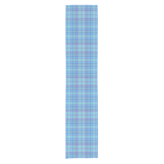 Chemin De Table Court Pastel Blue Plaid Pattern (Devant)