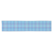 Chemin De Table Court Pastel Blue Plaid Pattern (Horizontal)