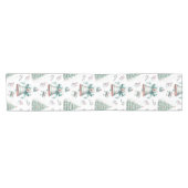 Chemin De Table Court Pastel Mint et rose Noël Motif sans couture (Horizontal)