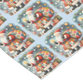 Chemin De Table Court Patchwork à carreaux Père Noël avec étoiles de Noë (Coin)