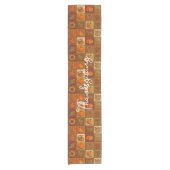 Chemin De Table Court Patchwork d'automne rustique avec message Thanksgi (Devant)