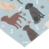 Chemin De Table Court Patrouilles et os du Labrador Retriever (Coin)