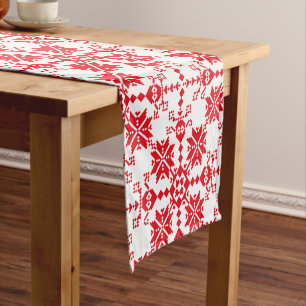Chemin De Table Court Patter rouge blanc traditionnel de Transylvanie