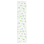 Chemin De Table Court Pattern Blue & Green Leaves (Devant)