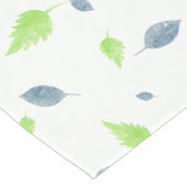 Chemin De Table Court Pattern Blue & Green Leaves (Coin)