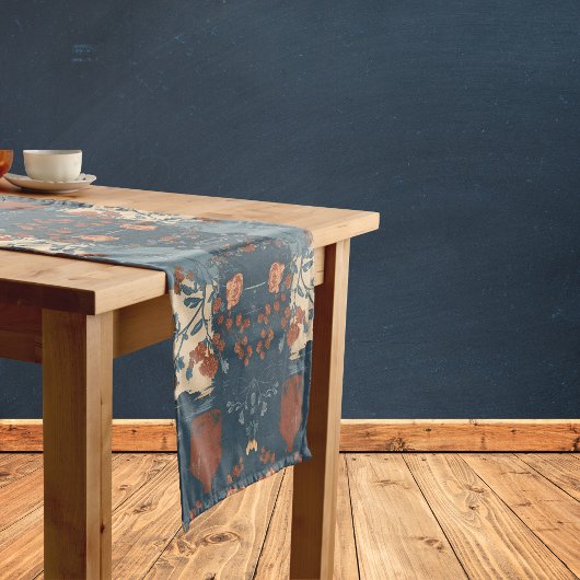 Chemin De Table Court Pays Blue Rust Rustique Ferme