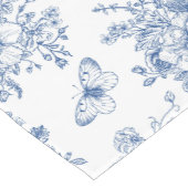 Chemin De Table Court Pays Français Bleu Et Blanc (Coin)