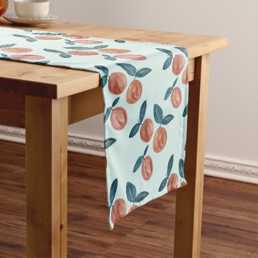 Chemin De Table Court Peach Motif Style Agritourisme Coureur de table (In Situ)