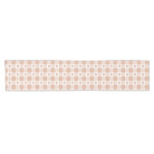 Chemin De Table Court Peach Plaid Shamrock Clover Retro Table Runner (Horizontal)