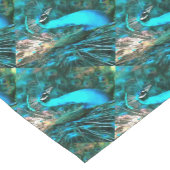 Chemin De Table Court Peacock Bleu Vibrant Avec Queue Fissée (Coin)