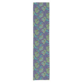 Chemin De Table Court Peacock Paisley Pattern Blue (Devant)
