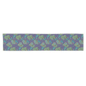 Chemin De Table Court Peacock Paisley Pattern Blue (Horizontal)