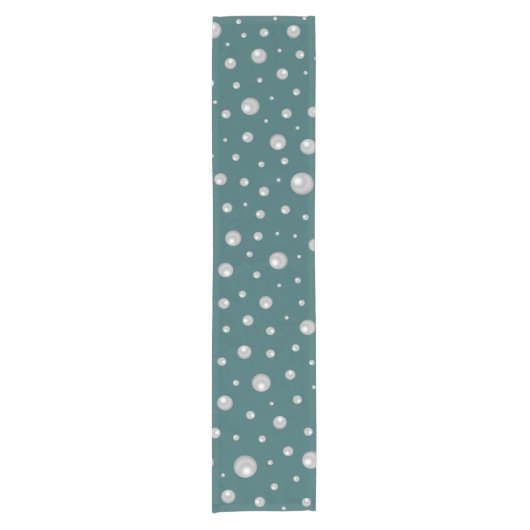 Chemin De Table Court Pearl Pattern on Transformative Teal Background (Devant)
