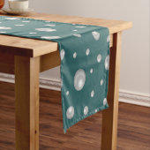 Chemin De Table Court Pearl Pattern on Transformative Teal Background (In Situ)