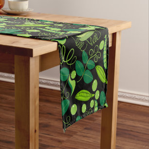 Chemin De Table Court Peas motif 01.bw Black BG