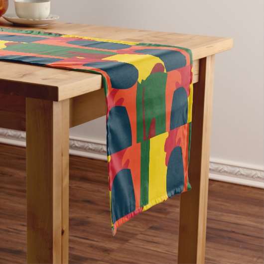 Chemin De Table Court Peinture colorée Abstraite (In Situ)
