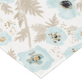 Chemin De Table Court Pépites Blue Tan Floral Motif Décor (Coin)